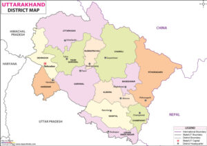 Map of Uttarakhand